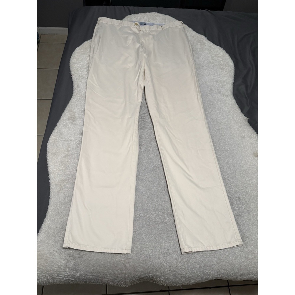 Peter Millar Men's Straight Golf Chino Pants Size 40x36 Pima Cotton Off White